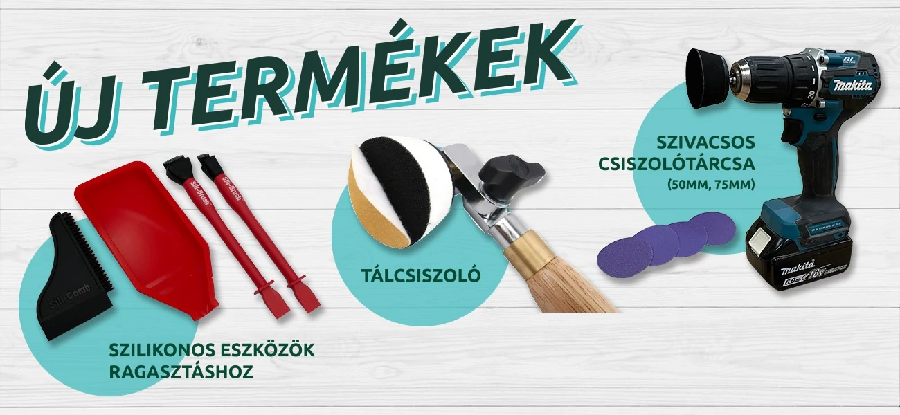 Készlet ragasztáshoz, tálcsiszoló, szivacsos csiszolópárnák