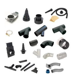 Csövek, idomok és kiegészítők por- és forgácselszíváshoz